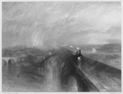 Regen, stoom en snelheid, uit het schilderij in de National Gallery door after Joseph Mallord William Turner