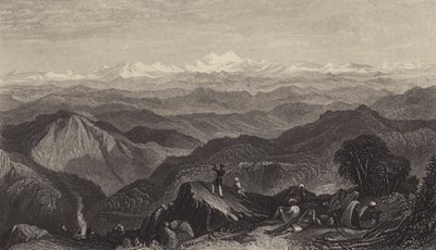 Besneeuwde bergketen, vanaf Tyne of Marma door after Joseph Mallord William Turner