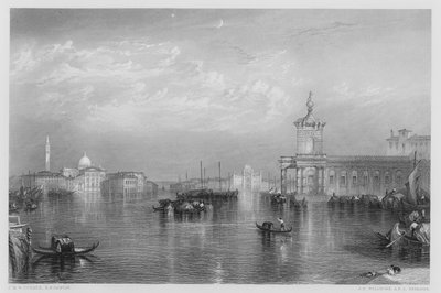 Venetië, De Dogana, uit het schilderij in de Vernon Gallery door after Joseph Mallord William Turner