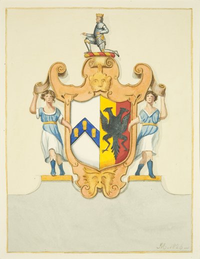 Wapens van bisschop Newton op zijn monument in de kathedraal van Bristol door Joseph Manning