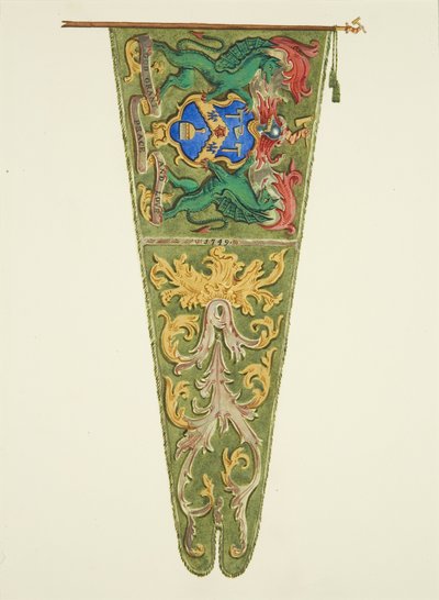 Banier van de Plaisterers, met opschrift 
