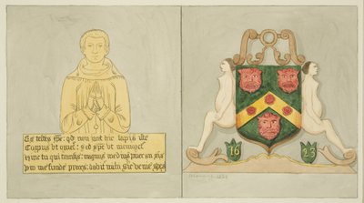 Koperen plaat in Weverskapel en het Weverswapen in Temple Church door Joseph Manning