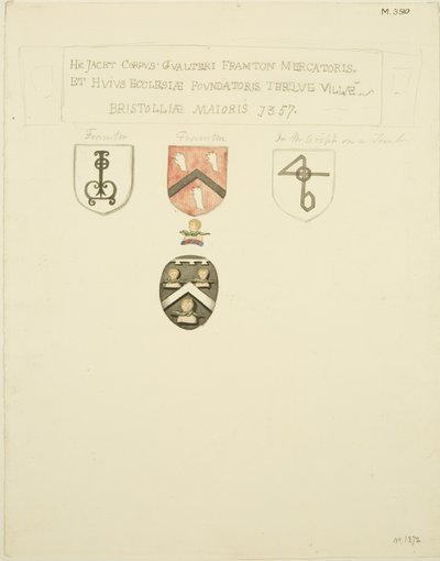 Wapenschilden op het graf van Framton 1357 door Joseph Manning