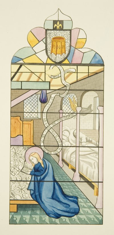 Details van glas-in-lood uit St Mark