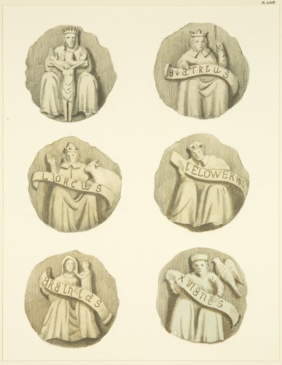 Gewelfstenen (bossen) in het plafond van de Redcliffe Church door Joseph Manning