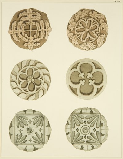 Gewelfstenen (knoppen) in het plafond van St Mary Redcliffe door Joseph Manning