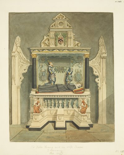 Monument voor Sir John Young en zijn vrouw Joan (née Wadham) in de Bristol Cathedral door Joseph Manning