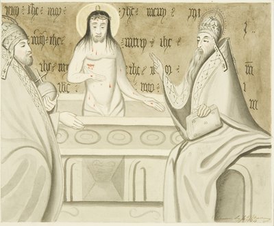 Schilderij in steen gevonden in een biechtstoel in het noordelijke zijschip van St. Mark
