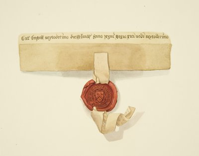 Zegel bevestigd aan de onderkant van een akte, ca. 1825 door Joseph Manning