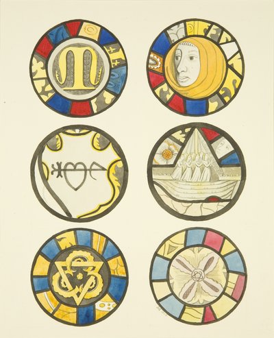 Glas-in-lood in noord- en oostramen, noordtransept van St Mary Redcliffe door Joseph Manning