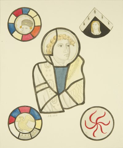 Glas-in-lood in het noordelijke raam van het koor van St Mary Redcliffe door Joseph Manning