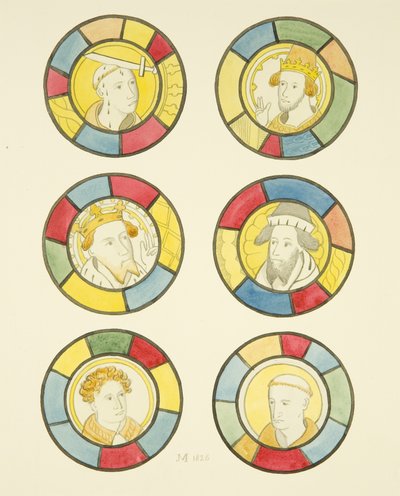 Glas-in-lood in het noordraam van het schip van St Mary Redcliffe door Joseph Manning