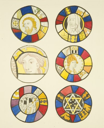 Glas-in-loodraam in het westraam, noordelijk transept van St. Mary Redcliffe door Joseph Manning