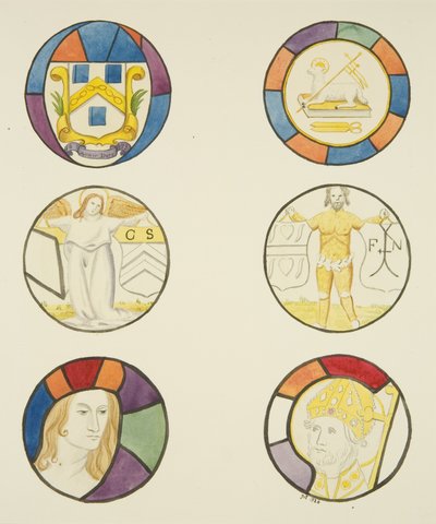 Glas-in-lood in het raam van de Weverskapel in de Tempelkerk door Joseph Manning