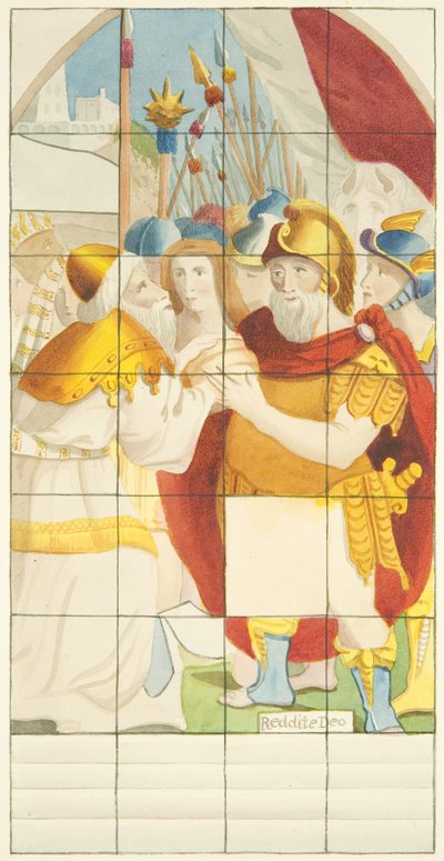 Glas-in-loodraam aan de oostkant van de zuidbeuk van de kathedraal van Bristol door Joseph Manning