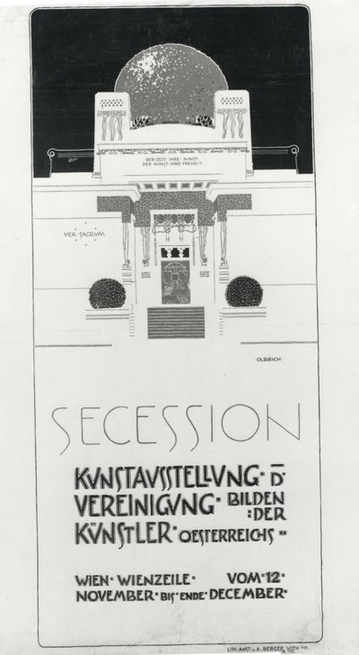 Poster voor de Secession tentoonstelling van Oostenrijkse kunstenaars, 1898 door Joseph Maria Olbrich