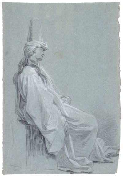 Een Jonge Man Zittend in Oriëntaals Kostuum, 1748 door Joseph Marie Vien
