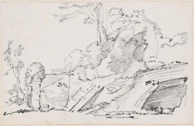 Een oude muur met een verwoeste poort door Joseph Marie Vien