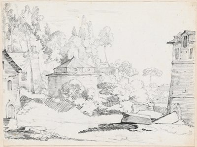 Landschap met de Kerk van San Teodoro door Joseph Marie Vien