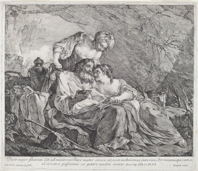 Lot en zijn dochters door Joseph Marie Vien