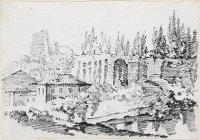 Ruïnes van de Keizerlijke Paleizen op de Palatijnse Heuvel door Joseph Marie Vien