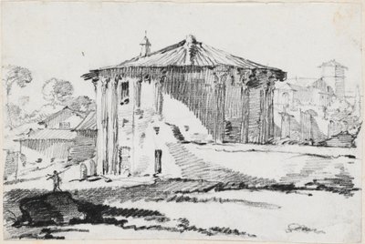 De Ronde Tempel op de Piazza Bocca della Verità, Rome door Joseph Marie Vien