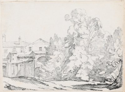 Bomen die een Huis op Oude Ruïnes Afdekken door Joseph Marie Vien