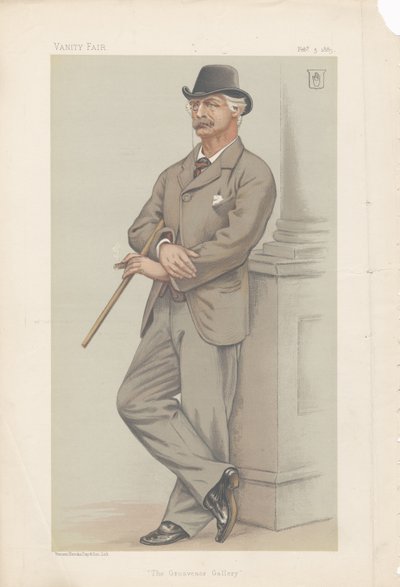 Coutts Lindsay, The Grosvenor Gallery uit Vanity Fair 3 februari 1883 door Joseph Middleton Jopling
