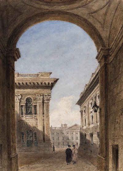 Canterbury Gate en Christ Church Quad, Oxford, 1833 door Joseph Murray Ince