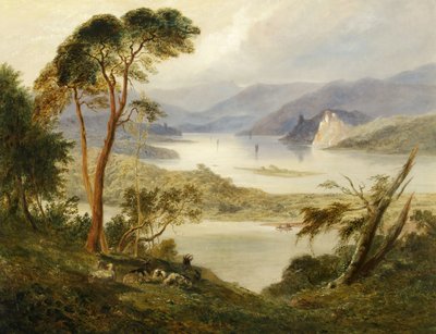 Oberwesel met kasteel Schönburg, aan de Rijn, 1840 door Joseph Murray Ince