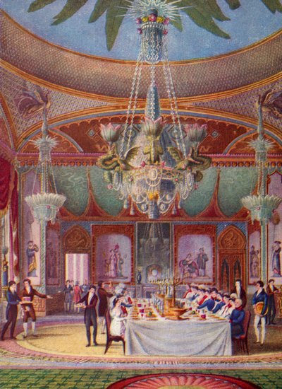 Een banket in het Royal Pavilion, Brighton, ca. 1827, 1938 door Joseph Nash