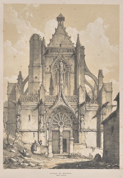 Architectuur van de Middeleeuwen: Kerk in Serran, nabij Gisore door Joseph Nash