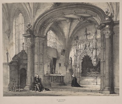 Architectuur van de Middeleeuwen: In St. Remi, Abbeville door Joseph Nash