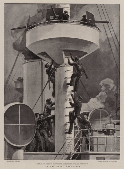 Bij de Marine Manoeuvres door Joseph Nash
