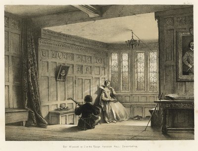 Erker in Eetkamer, Haddon Hall, Derbyshire door Joseph Nash