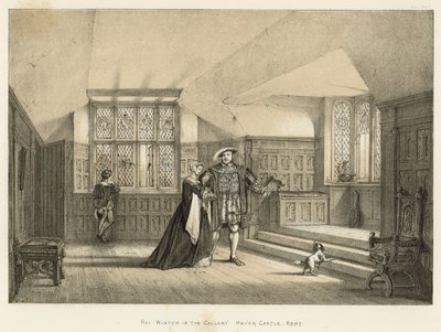 Erker in de galerij, Hever Castle, Kent door Joseph Nash