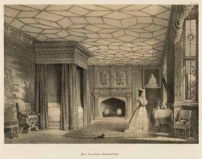 Slaapkamer, Knowle, Kent door Joseph Nash