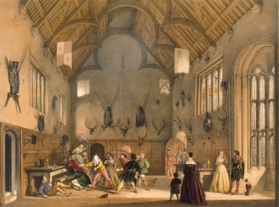 Blindemannetje spelen in Athelhampton Hall, midden 1600s, uit 