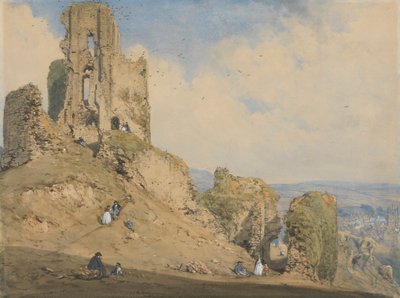 Corfe Kasteel, Dorset door Joseph Nash
