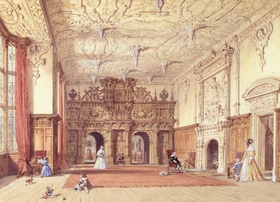 Crewe Hall, Cheshire door Joseph Nash