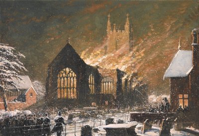 Croydon Kerk in Brand, 5 januari door Joseph Nash
