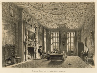 Salon, Aston Hall, Warwickshire door Joseph Nash
