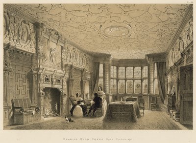 Salon, Crewe Hall, Cheshire door Joseph Nash