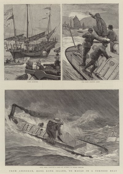 Van Aberdeen, Hong Kong Eiland, naar Macao in een Torpedoboot door Joseph Nash