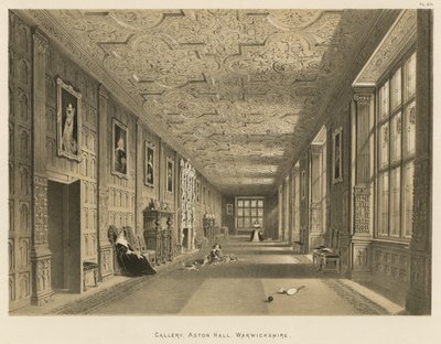Galerij, Aston Hall, Warwickshire door Joseph Nash