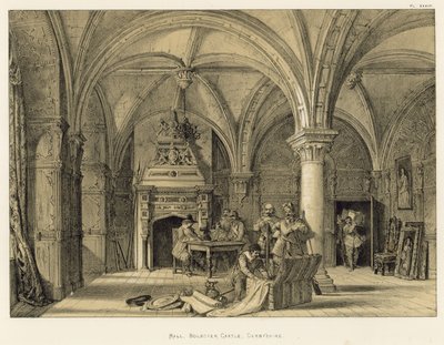 Hal, Bolsover Castle, Derbyshire door Joseph Nash