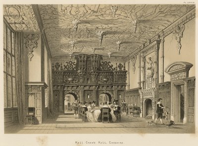 Hal, Crewe Hall, Cheshire door Joseph Nash