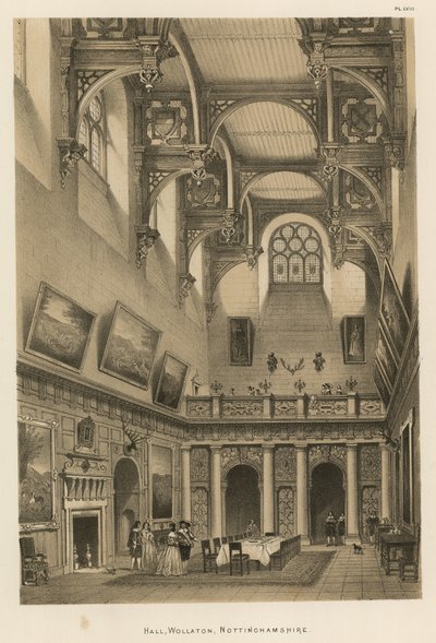 Hal, Wollaton, Nottinghamshire door Joseph Nash