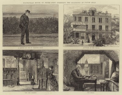 Hauteville House, St Peter Port, Guernsey, de residentie van Victor Hugo door Joseph Nash