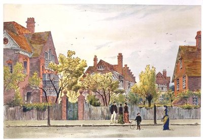 Newton Grove: Bedford Park door Joseph Nash